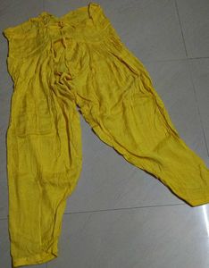 Yellow Ethnic Bottom Satin