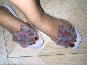 Floral Bow Slide Sandals