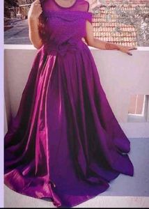 Beautiful Purple Off-Shoulder Gown