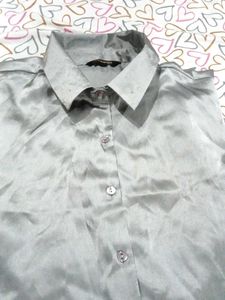 Silky Gray Button-Down