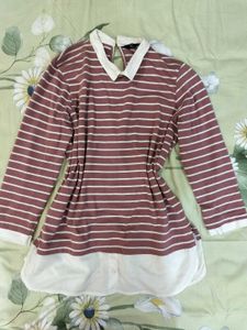 Womens Stripped collar top