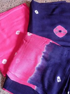 Vibrant Pink &amp; Navy Bandhani suit