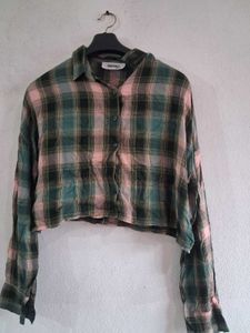 Cropped Plaid Shirt