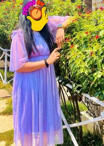 Lavender Mesh Party Dress