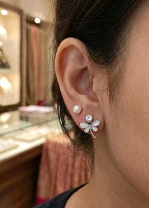 Dragonfly & Pearl Stud Earrings Set