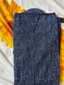 John Players Men's Blue Printed Shirt