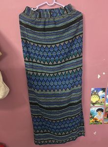 Boho Patterned Maxi Skirt with a side slit