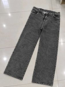 Grey Wide Leg Jeans
