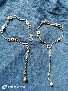 Evil Eye Anklets with Bell Charm