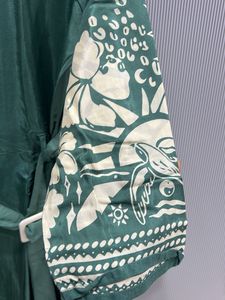 Green Print Dress with Belt