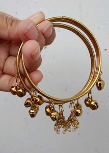 Golden Bangle Set with Bells