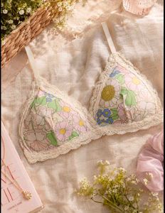 🔥 MEGA SALE 🔥Floral Triangle Bra with Lace Trim