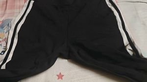 Black Track Pants with White Stripes