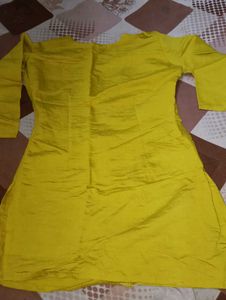 Yellow Embroidered Kurta