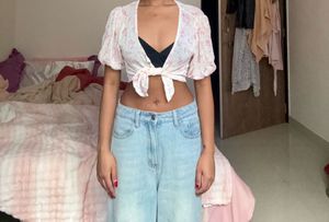 Floral Tie-Front Crop Top