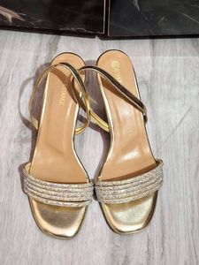 Sparkling Gold Block Heels