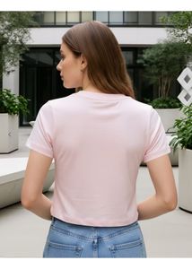 Pink Graphic Crop Top
