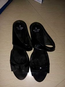Black Heels with Bow Detail