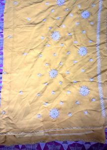 Yellow  🥻 Saree With Embroidery  Work.