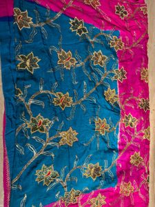 Diwali Sale 🔥30 Yrs Old Pink Blue  Saree
