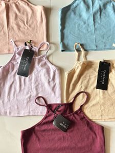 New Pack of 5 Women's Crop Tank Tops