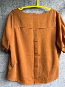 Burnt Orange Short Sleeve Blouse