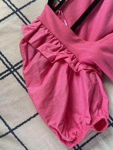 Pink Puff Sleeve Top