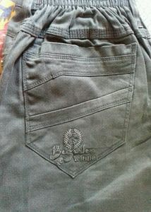Black Ash Cotton Jeans Pant .