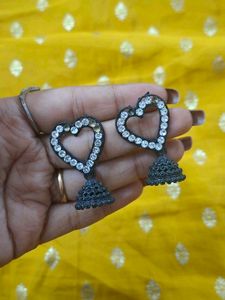 Embroidered Floral Fan Earrings