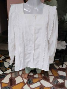 Sale 🔥Premium Imported White Lace Shirt | Cotton