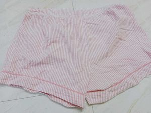 Pink Striped Pajama Shorts