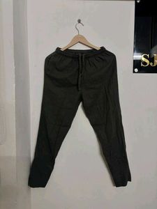 Dark Olive Green Relaxed Fit Pants