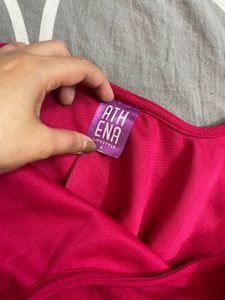 Fuschia Pink Bodycon Dress With A Slit