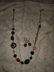 Boho Beaded Necklace &amp; Earrings Set