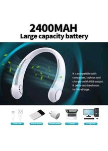 2400mAh Rechargeable Portable Neck Fan 3 Speed