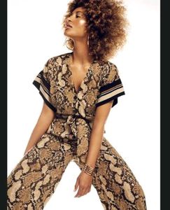 Chic Snake Print Jumpsuit