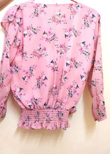 Chic Floral Ruffle Sleeve Top