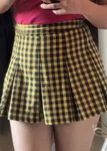 Yellow Plaid Mini Skirt