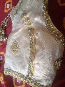 Embellished Ethnic golden Blouse fit up to 30-32