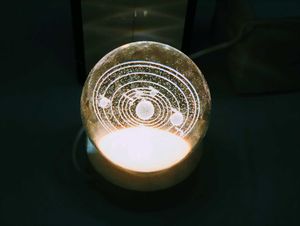 3D Solar System Crystal Ball Night Lamp