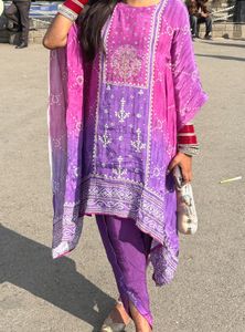 Vibrant Purple &amp; Pink kaftan Kurta Set💕