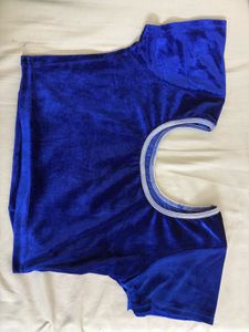 Royal Blue Velvet Blouse
