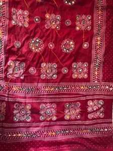 red embroidery ethnic traditional festive dupatta
