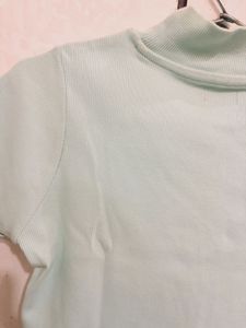Mint Green Mock Neck Crop Top