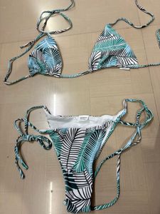 Tropical Leaf Print Bikini