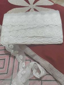 White Embroidered Lace Trim