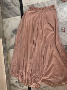 Blush Pink Embroidered Designer Lehenga Set with D