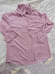Chic Pink Oversized Collared Shirt