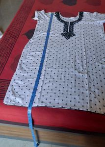 White Kurta with Black Embellishment