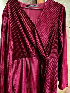 Burgundy Velvet Dress